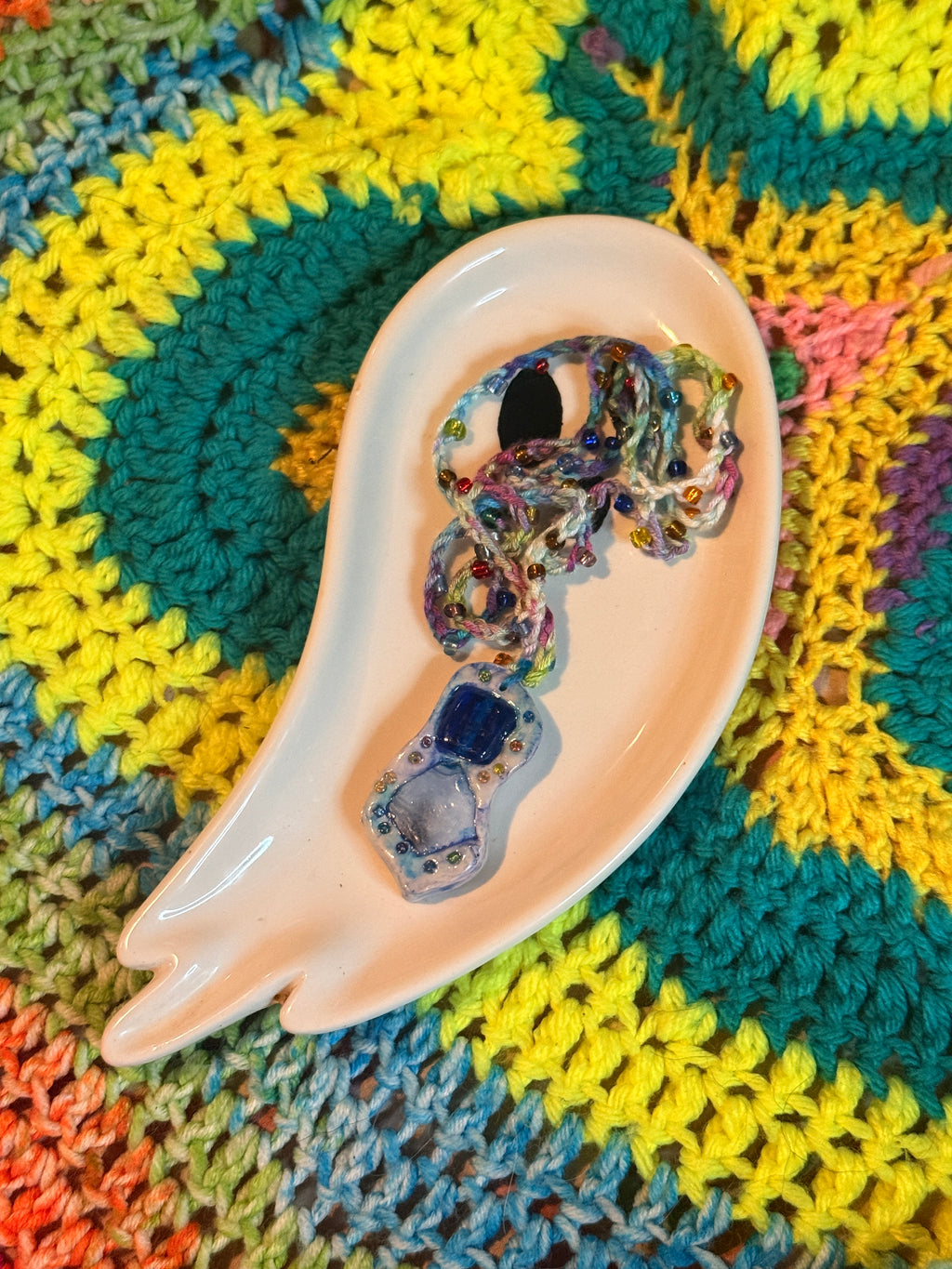 Mixed Media Statement Necklace {{set #2}}  {wearable *original* art}
