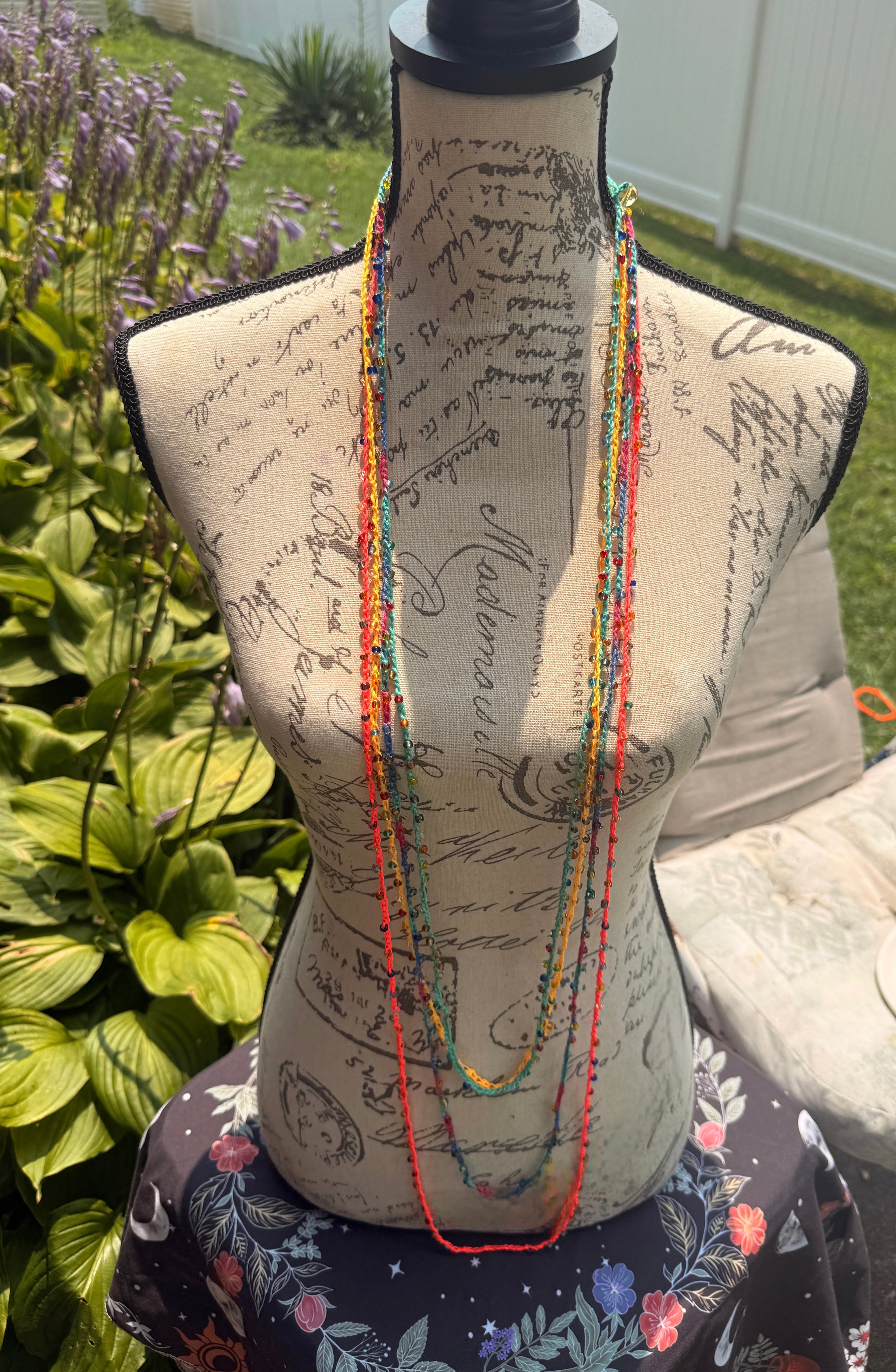 Glass Beaded Necklace {small bead version}