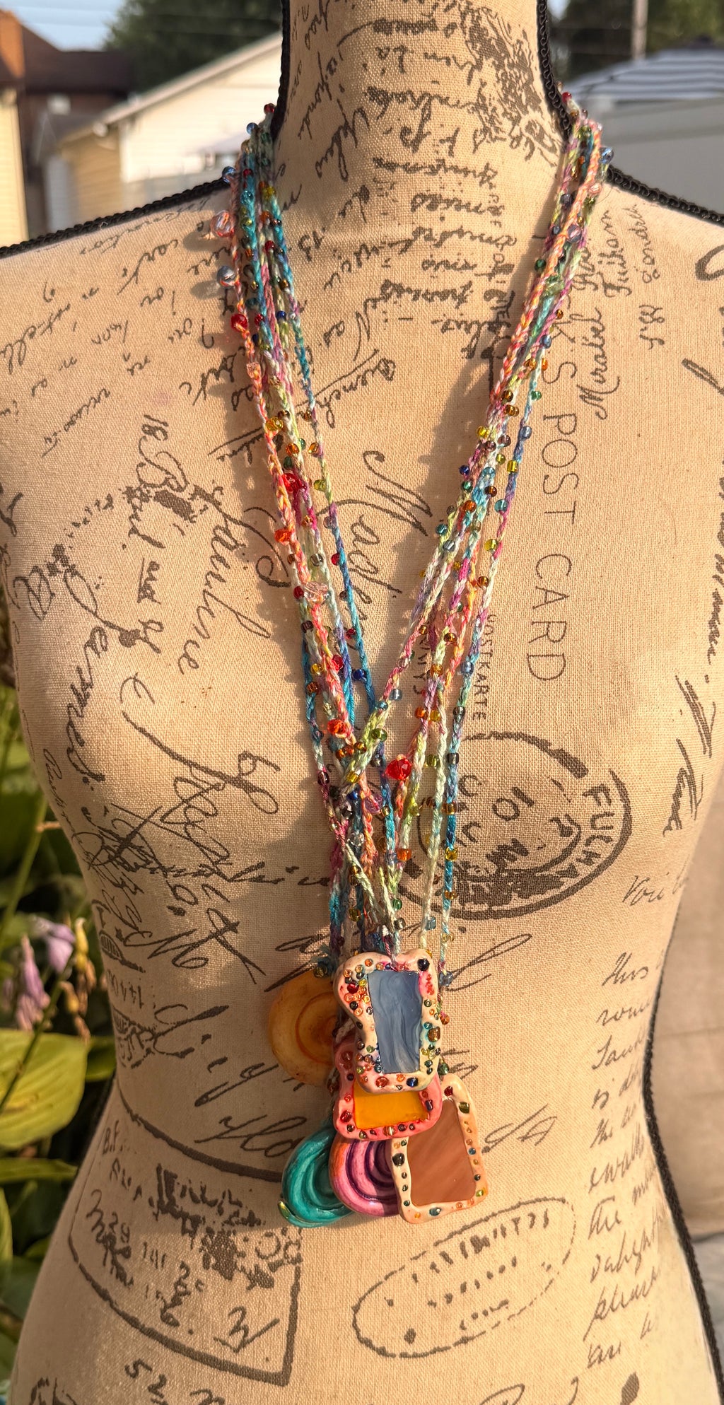 Mixed Media Statement Necklace {wearable *original* art}