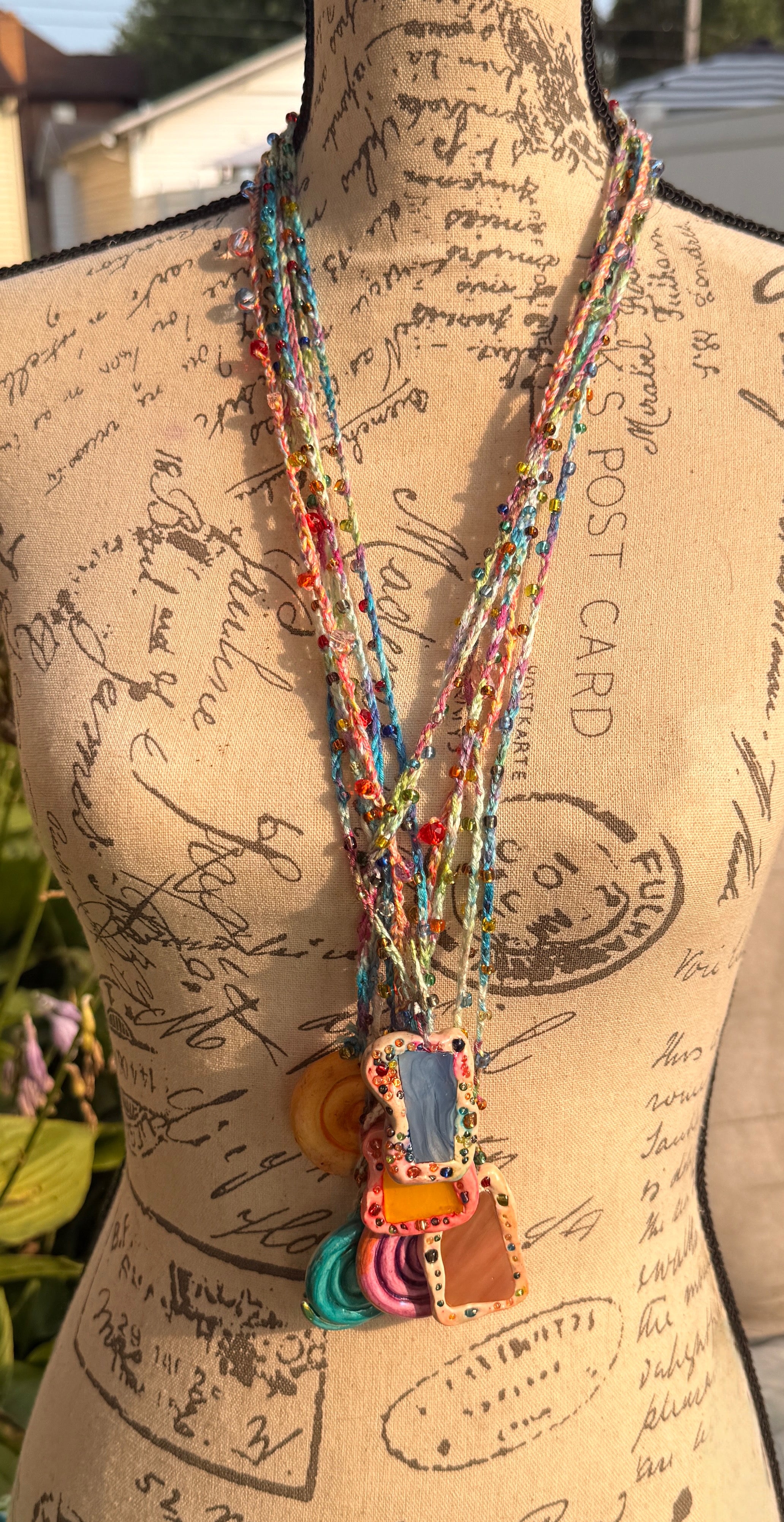 Mixed Media Statement Necklace {wearable *original* art}