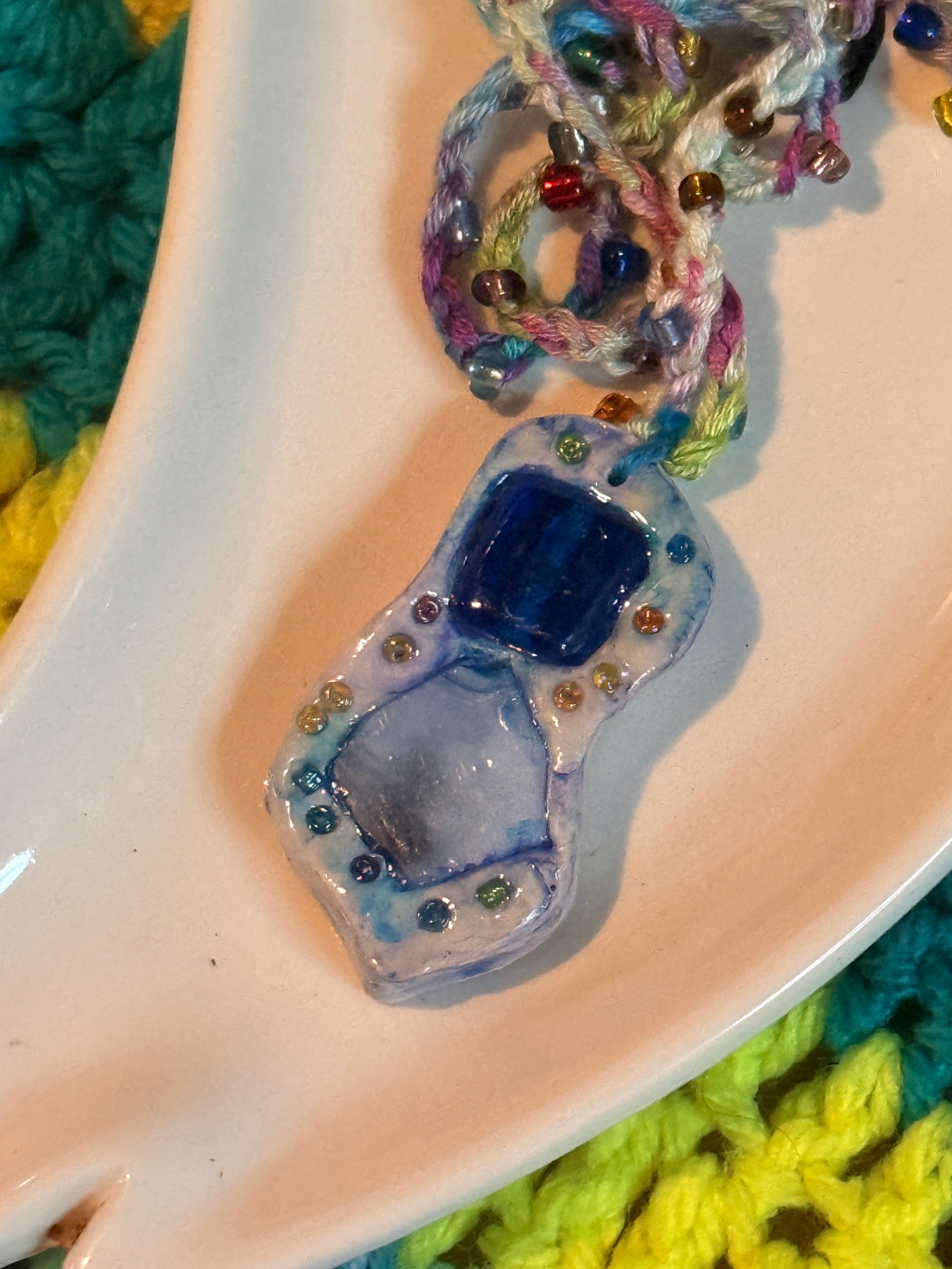 Mixed Media Statement Necklace {{set #2}}  {wearable *original* art}