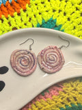 Cosmic Lavender Marble Spiral Earings {wearable art} {{one of a kind}}