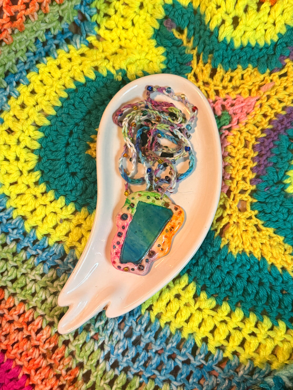 Mixed Media Statement Necklace {{set #2}}  {wearable *original* art}